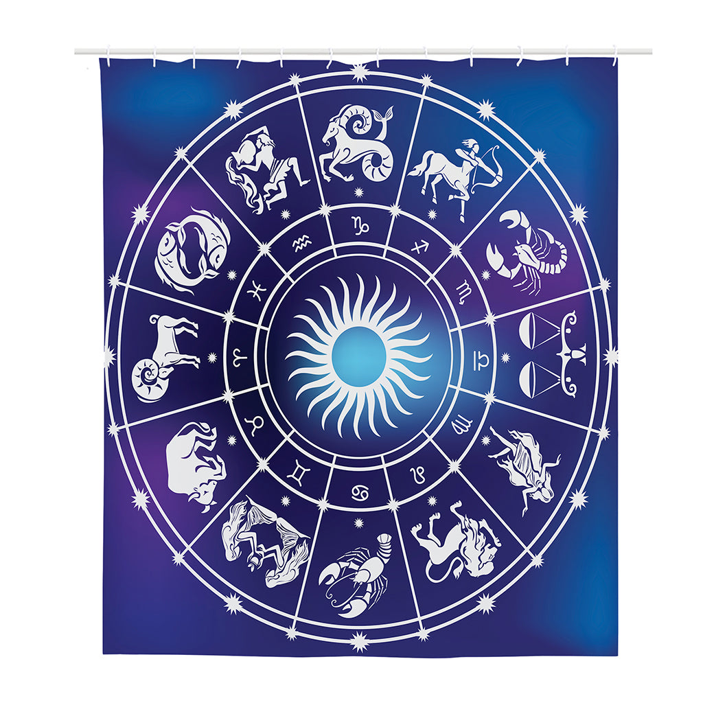 Zodiac Horoscopes Print Polyester Shower Curtain