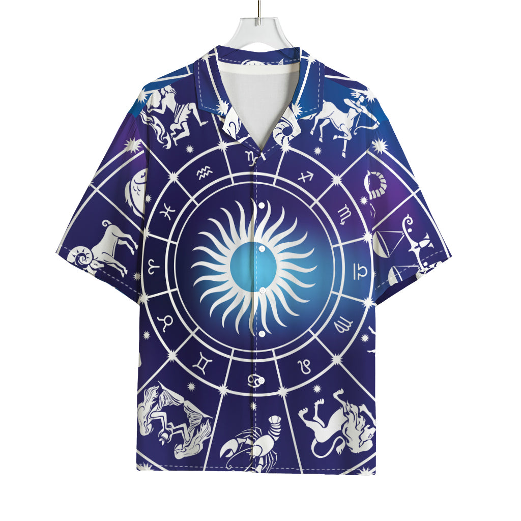 Zodiac Horoscopes Print Rayon Hawaiian Shirt