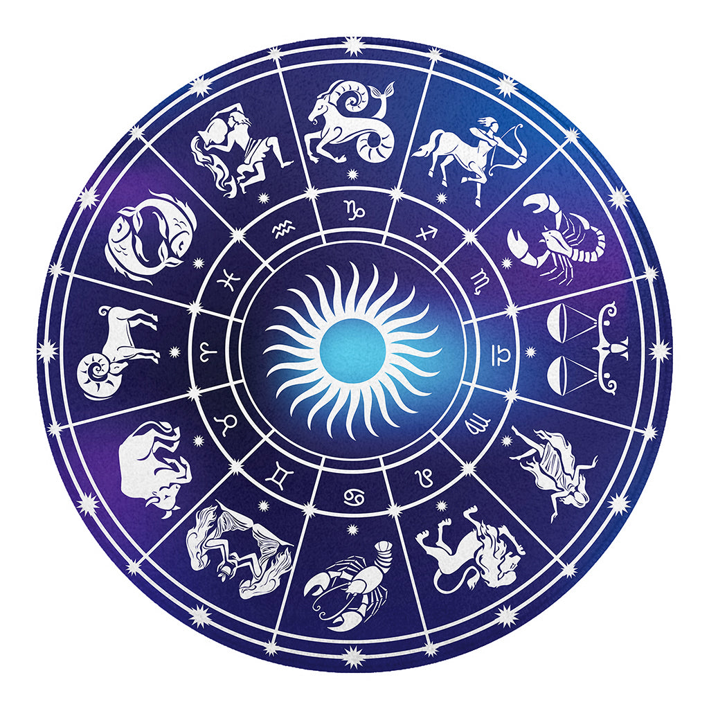 Zodiac Horoscopes Print Round Blanket