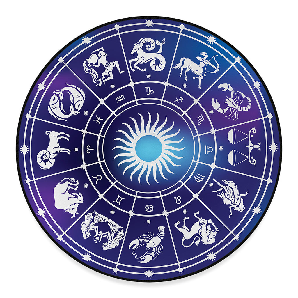 Zodiac Horoscopes Print Round Floor Mat