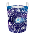 Zodiac Horoscopes Print Round Laundry Basket