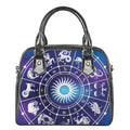 Zodiac Horoscopes Print Shoulder Handbag