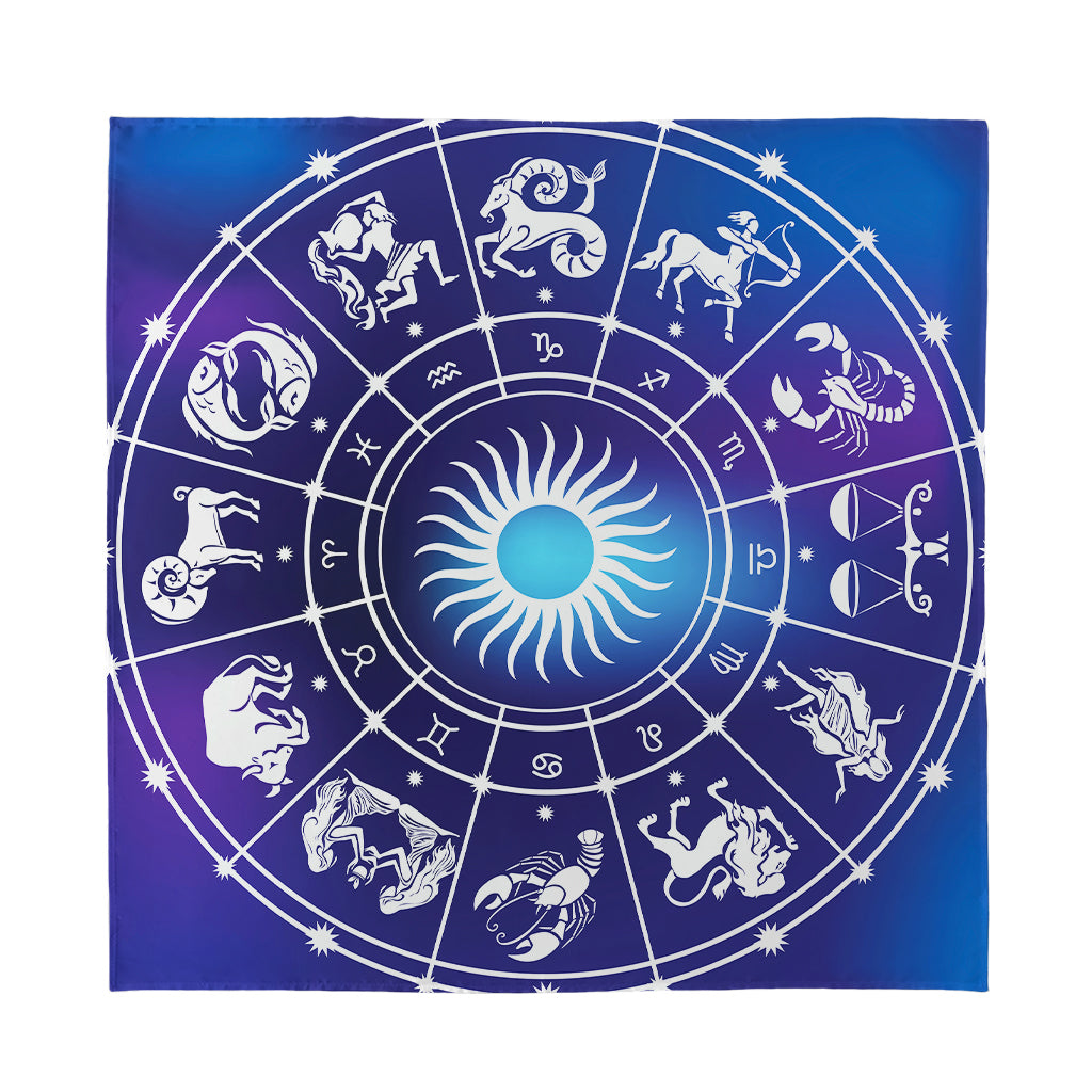 Zodiac Horoscopes Print Silk Bandana