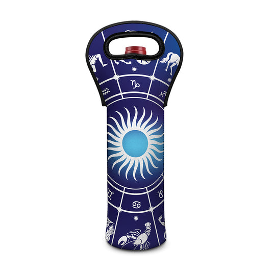 Zodiac Horoscopes Print Single Neoprene Wine Tote