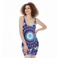Zodiac Horoscopes Print Sleeveless Bodycon Dress