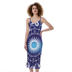 Zodiac Horoscopes Print Slim Fit Midi Cami Dress
