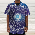 Zodiac Horoscopes Print Textured Short Sleeve Shirt
