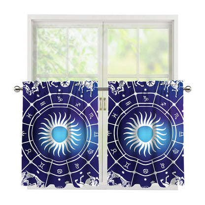 Zodiac Horoscopes Print Tier Curtains
