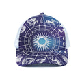 Zodiac Horoscopes Print White Mesh Trucker Hat