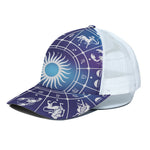 Zodiac Horoscopes Print White Mesh Trucker Cap