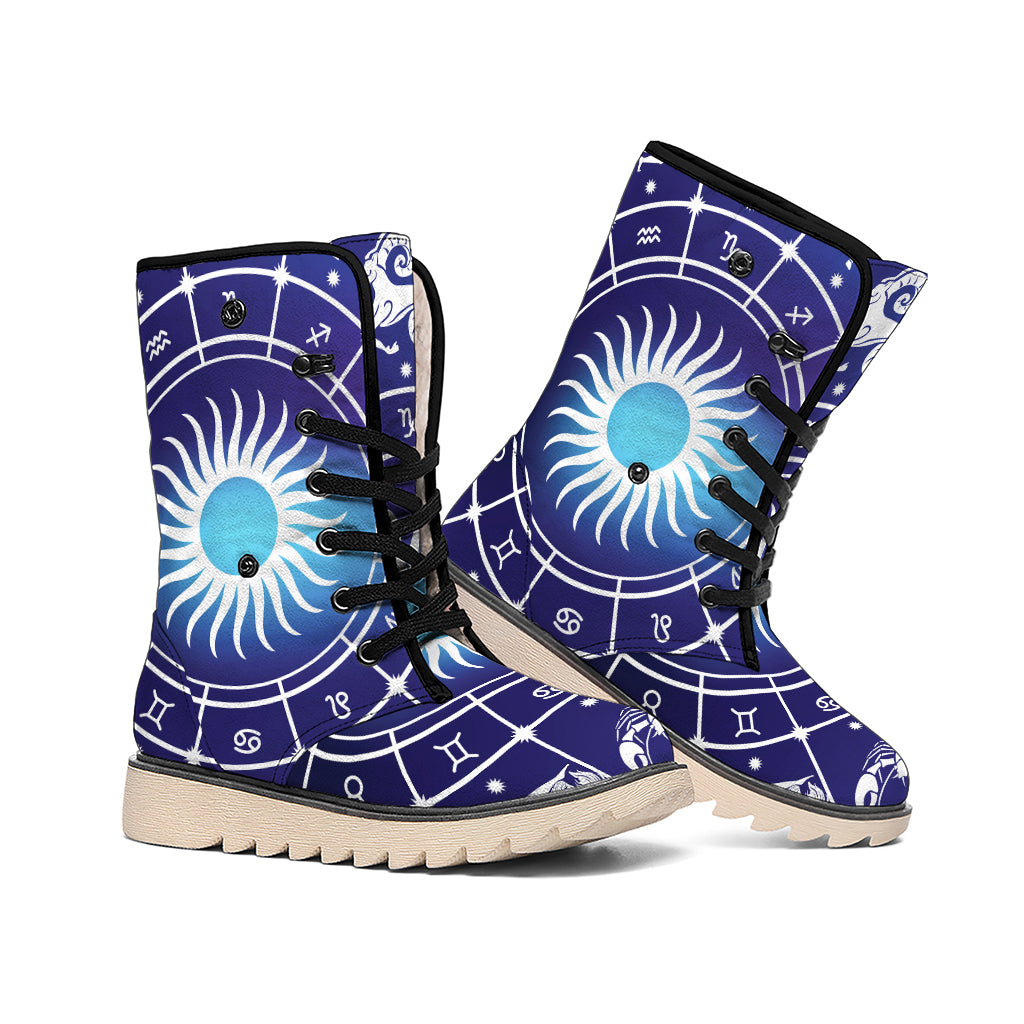 Zodiac Horoscopes Print Winter Boots