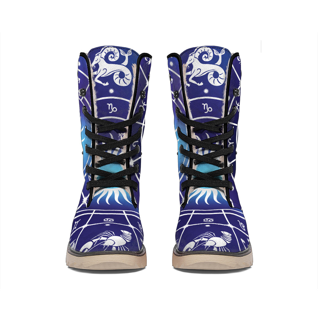 Zodiac Horoscopes Print Winter Boots