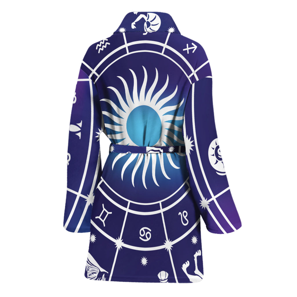 Zodiac Horoscopes Print Women's Bathrobe