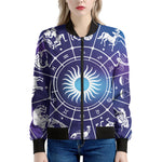 Zodiac Horoscopes Print Women's Bomber Jacket