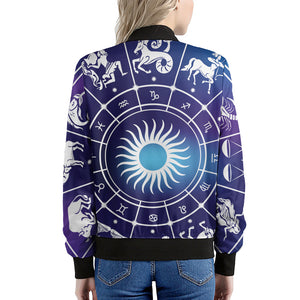 Zodiac Horoscopes Print Women's Bomber Jacket