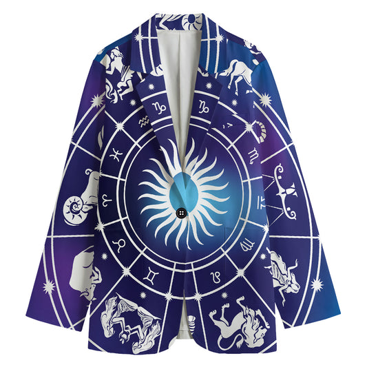 Zodiac Horoscopes Print Women's Cotton Blazer