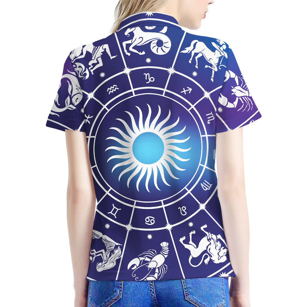 Zodiac Horoscopes Print Women's Polo Shirt
