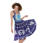 Zodiac Horoscopes Print Women's Sleeveless Dress