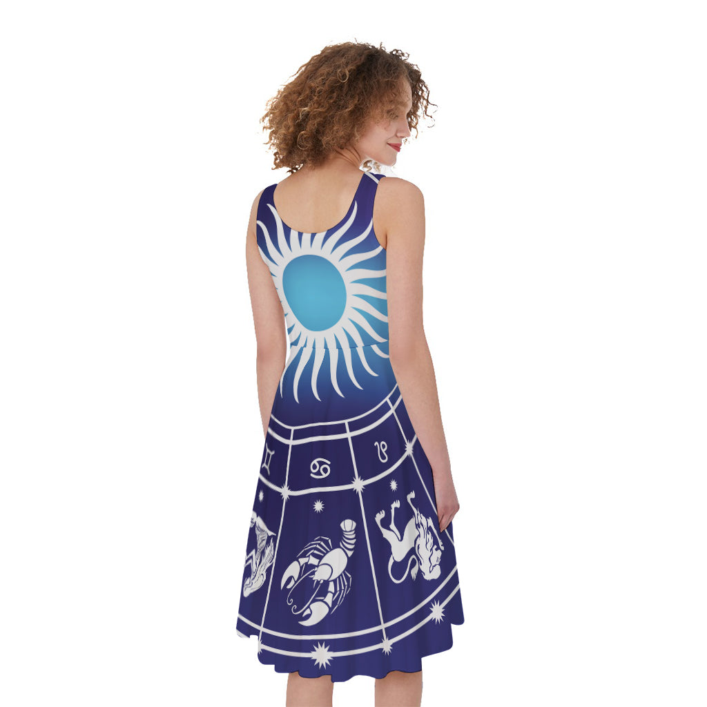 Zodiac Horoscopes Print Women's Sleeveless Dress