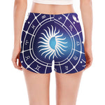 Zodiac Horoscopes Print Women's Split Running Shorts