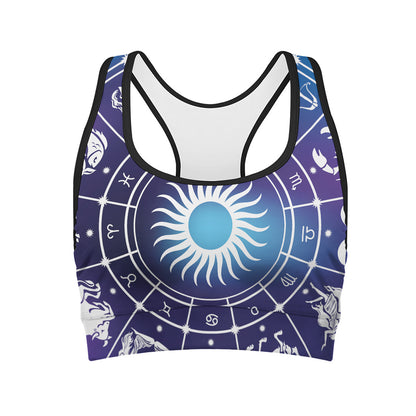 Zodiac Horoscopes Print Women's Sports Bra