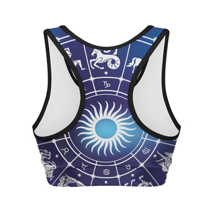 Zodiac Horoscopes Print Women's Sports Bra