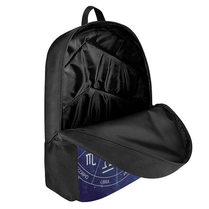 Zodiac Signs Wheel Print 17 Inch Backpack