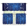 Zodiac Signs Wheel Print 3 Piece Kitchen Curtains