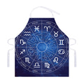 Zodiac Signs Wheel Print Adjustable Apron