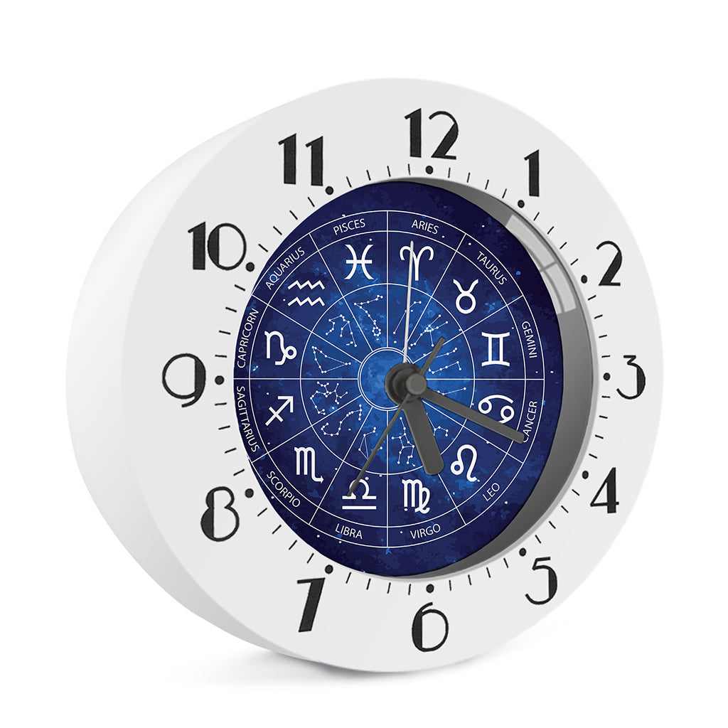 Zodiac Signs Wheel Print Alarm Clock