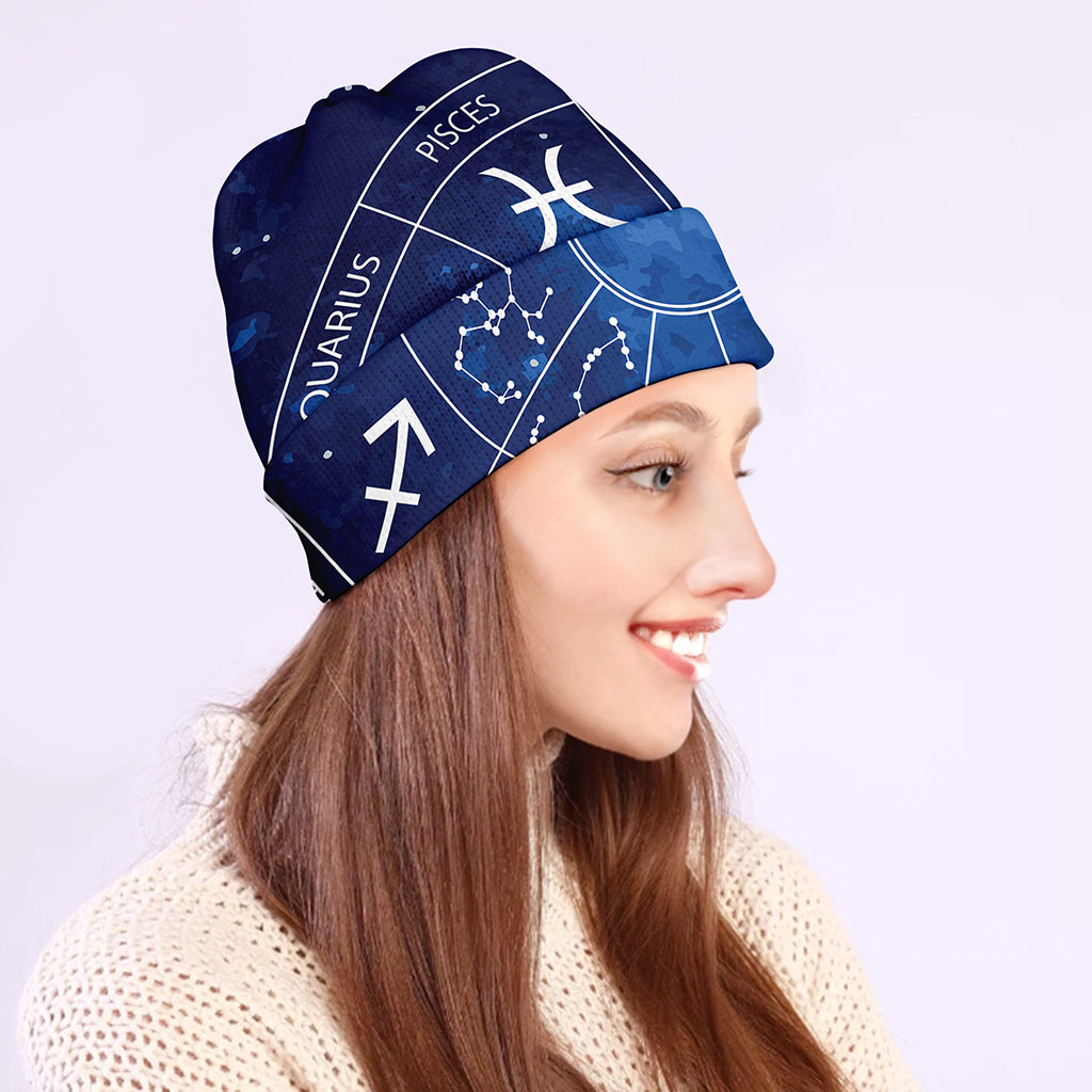 Zodiac Signs Wheel Print Beanie