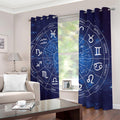 Zodiac Signs Wheel Print Dimout Grommet Curtains