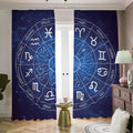 Zodiac Signs Wheel Print Dimout Pencil Pleat Curtains