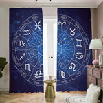 Zodiac Signs Wheel Print Blackout Pencil Pleat Curtains
