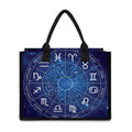 Zodiac Signs Wheel Print Canvas Tote Bag