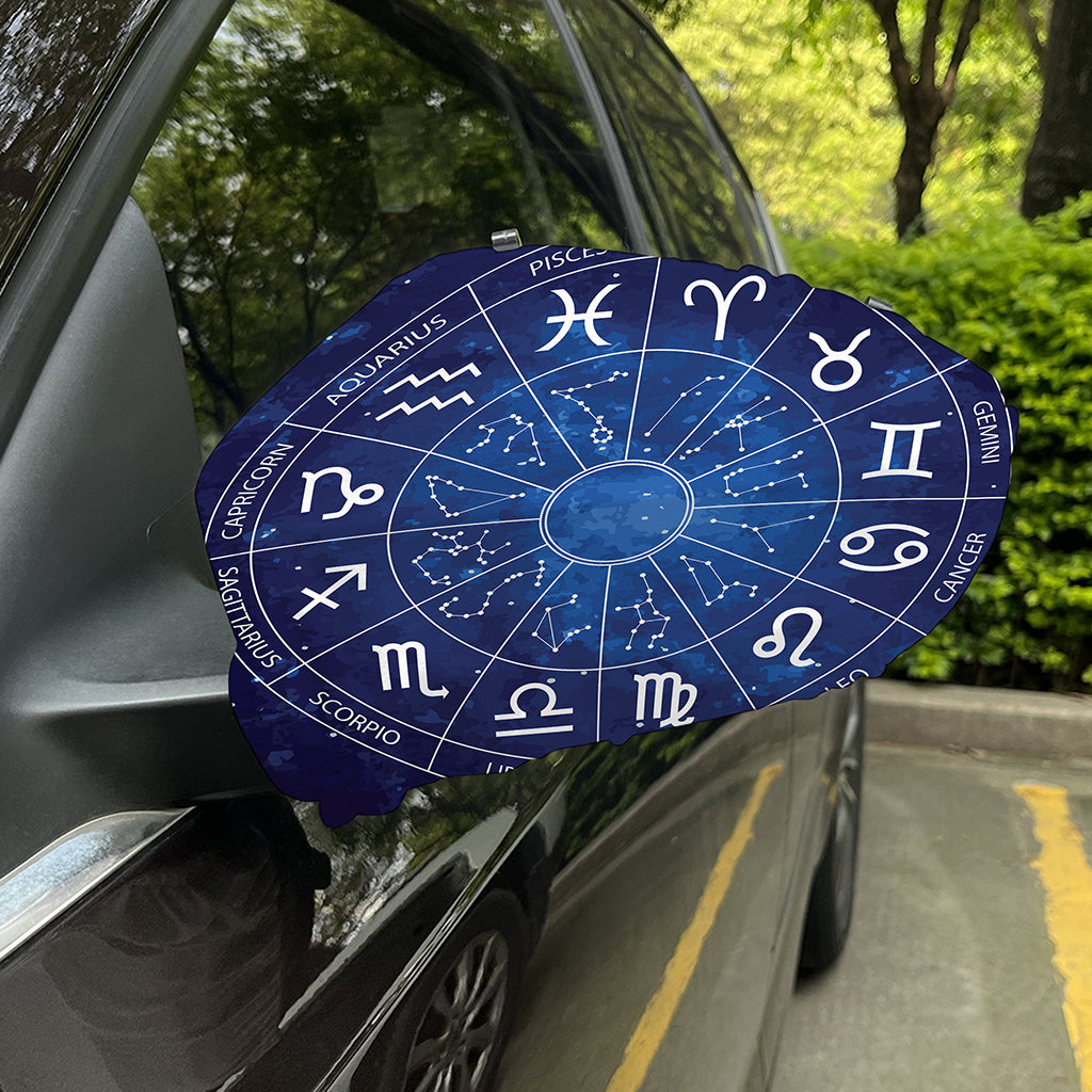 Zodiac Signs Wheel Print Car Side Mirror Covers
