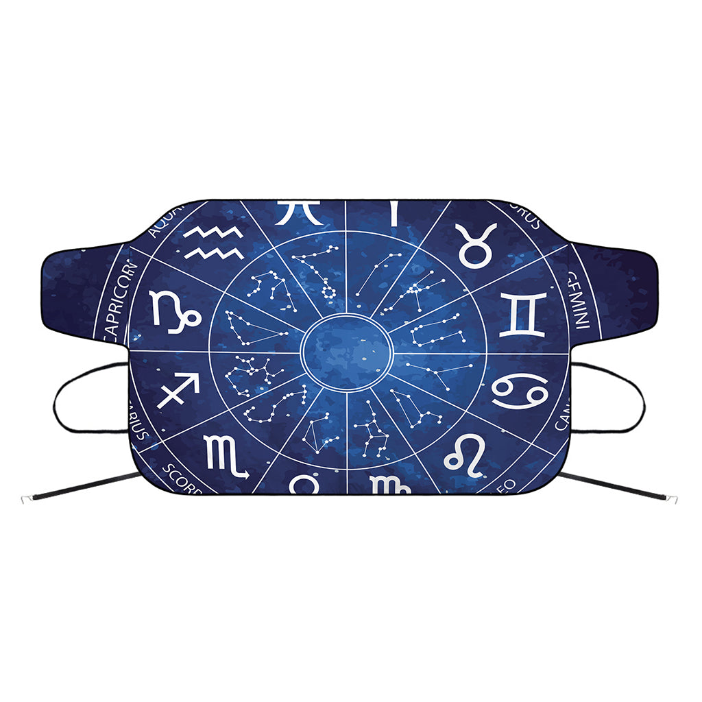 Zodiac Signs Wheel Print Car Windshield Snow Cover