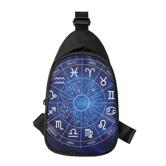 Zodiac Signs Wheel Print Chest Bag