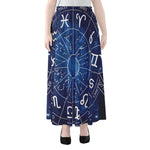 Zodiac Signs Wheel Print Chiffon Maxi Skirt