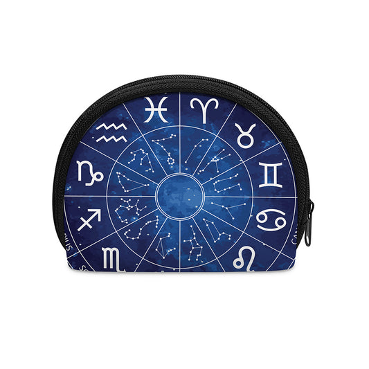 Zodiac Signs Wheel Print Coin Purse