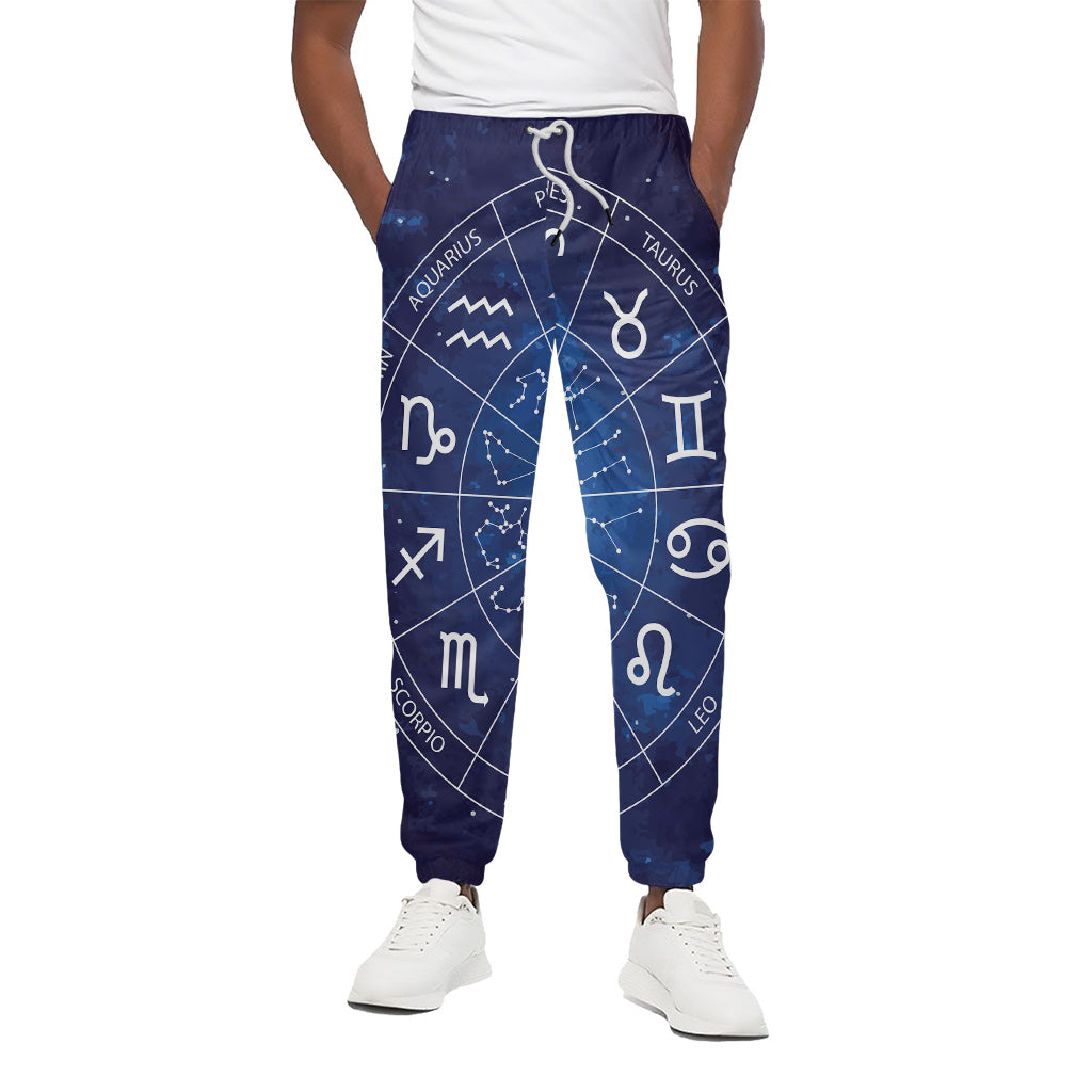 Zodiac Signs Wheel Print Cotton Pants