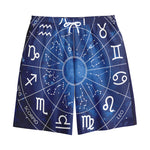 Zodiac Signs Wheel Print Cotton Shorts