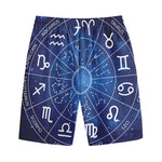 Zodiac Signs Wheel Print Cotton Shorts