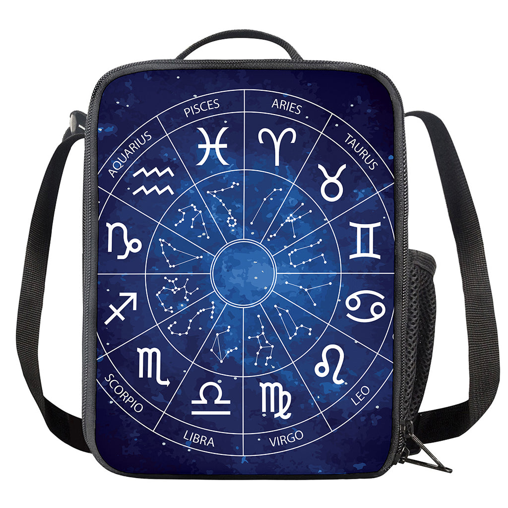 Zodiac Signs Wheel Print Crossbody Lunch Bag