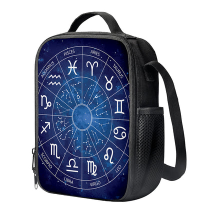 Zodiac Signs Wheel Print Crossbody Lunch Bag