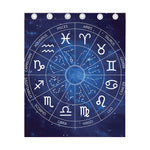 Zodiac Signs Wheel Print Curtain