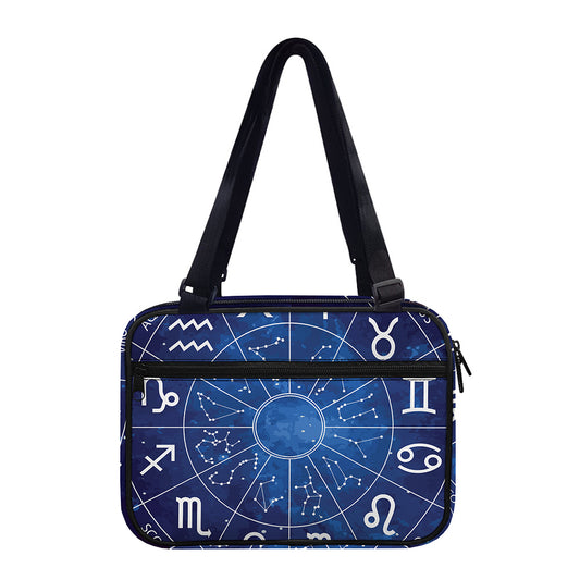 Zodiac Signs Wheel Print Double Strap Bible Bag