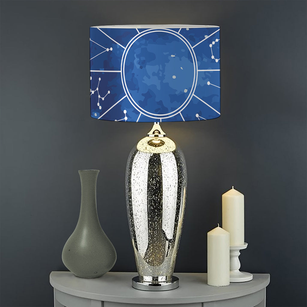 Zodiac Signs Wheel Print Drum Lamp Shade