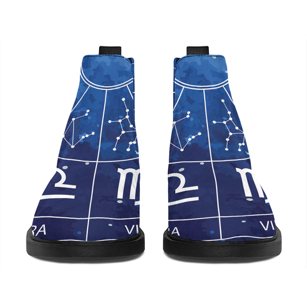 Zodiac Signs Wheel Print Flat Ankle Boots