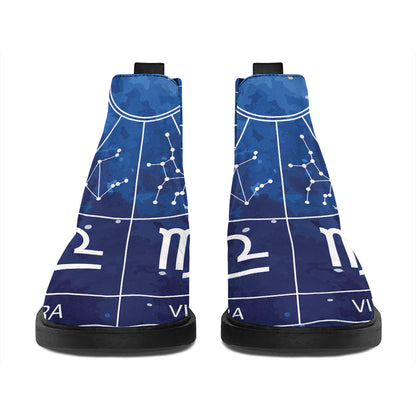 Zodiac Signs Wheel Print Flat Ankle Boots